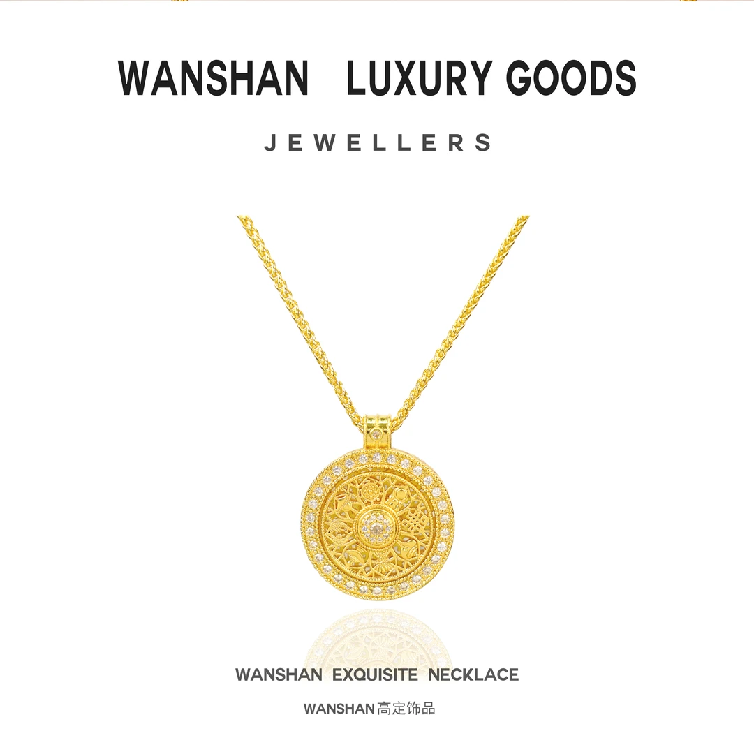 非金属珐琅项链 八宝罗盘项坠高级时尚轻奢项链吊坠