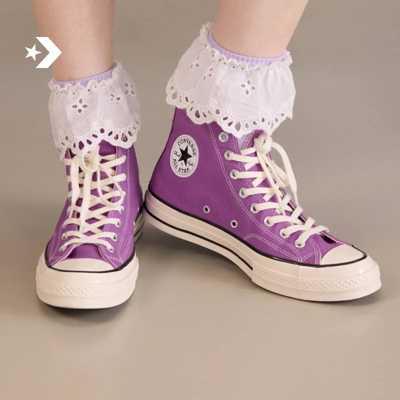 【葡萄紫】匡威1970S男女运动高帮休闲板鞋紫色CONVERSE A13330C