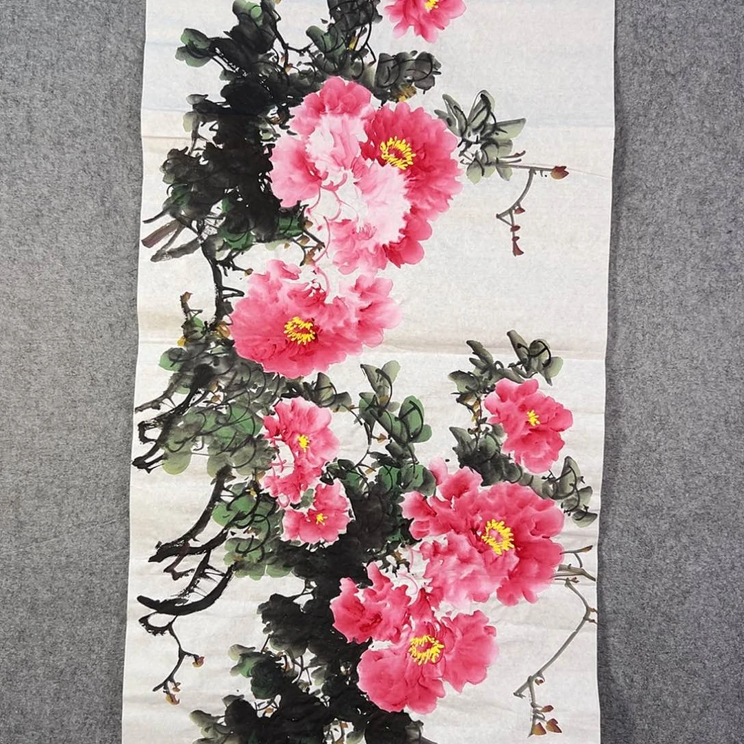 国画159 花鸟在树丛的顶端鸣叫叫声响