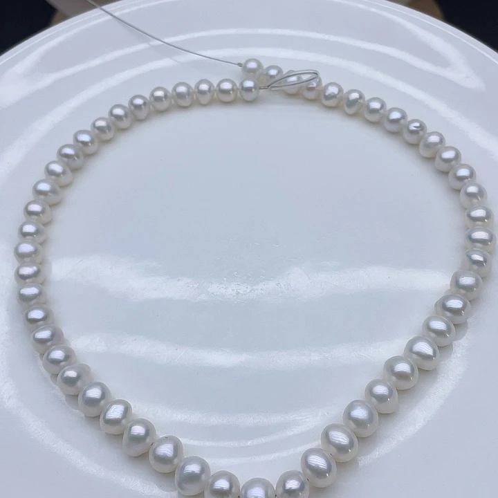 淡水珍珠银S925镶嵌颈饰