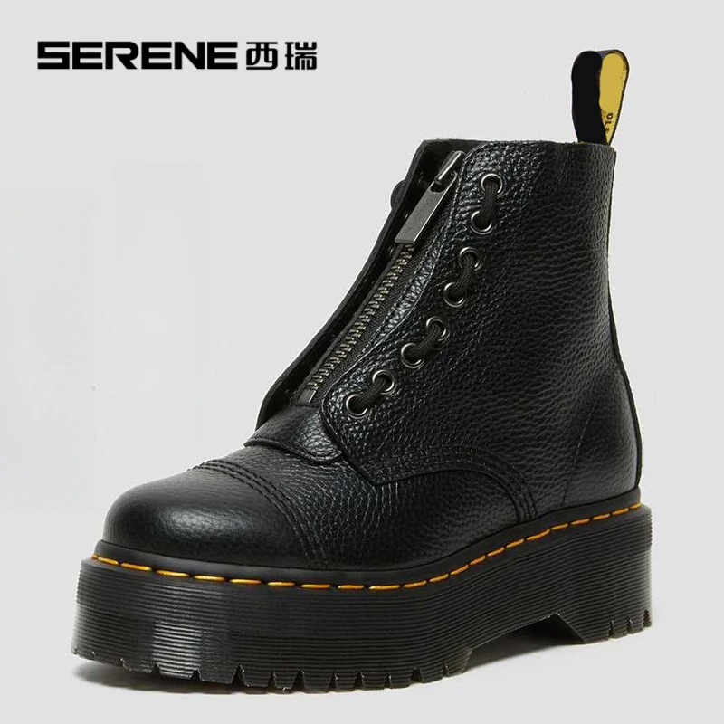 西瑞增高加绒加厚马丁靴冬季明星同款鞋女款短靴2025流行款女靴子