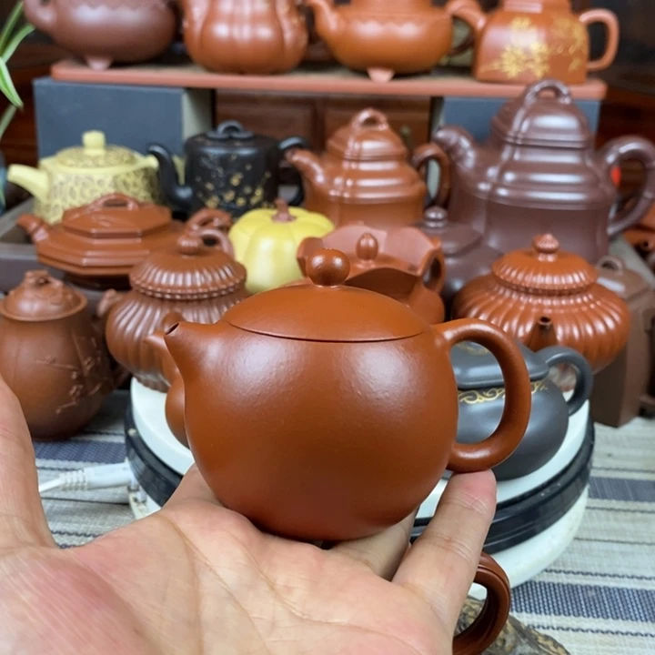 紫砂茶壶全手工西施130CC原矿赵庄朱泥特价，