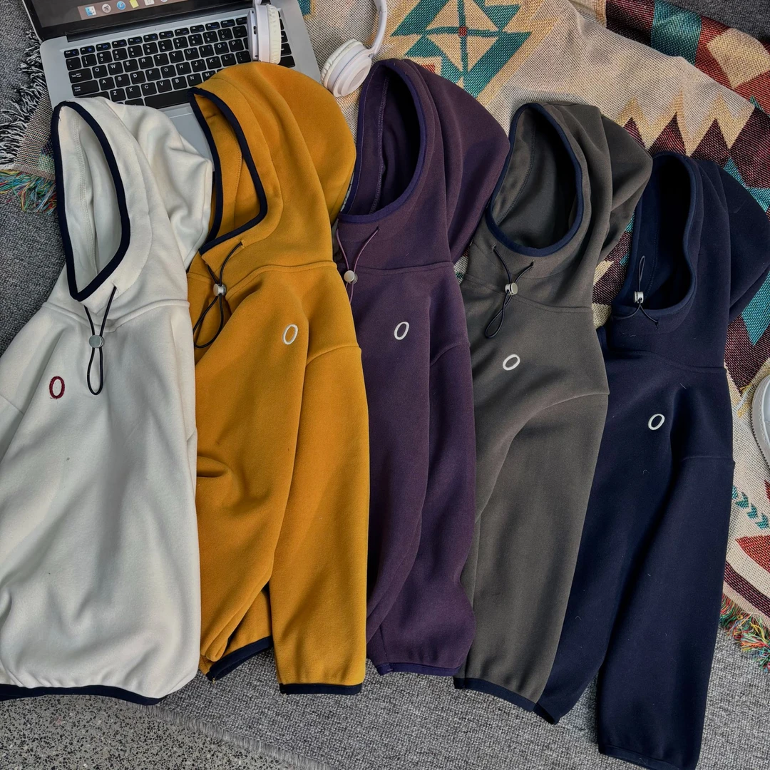 运动风休闲宽松套头抓绒连帽卫衣男女童2025秋季新品防风卫衣