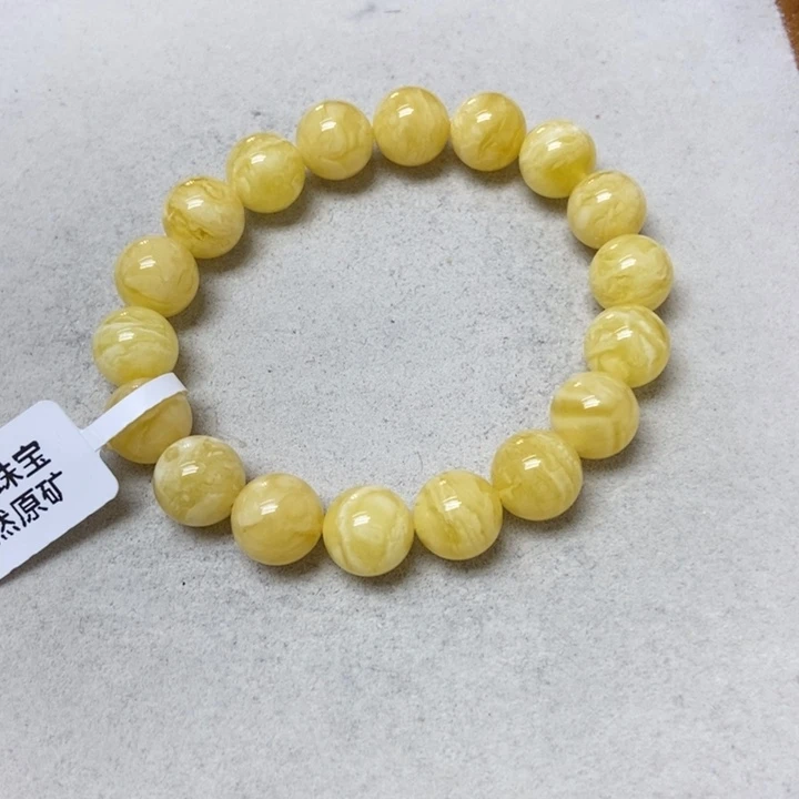 蜜蜡未镶嵌裸石手串