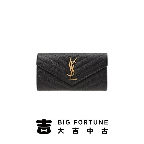 大吉中古/YSL圣罗兰黑金鱼子酱钱包