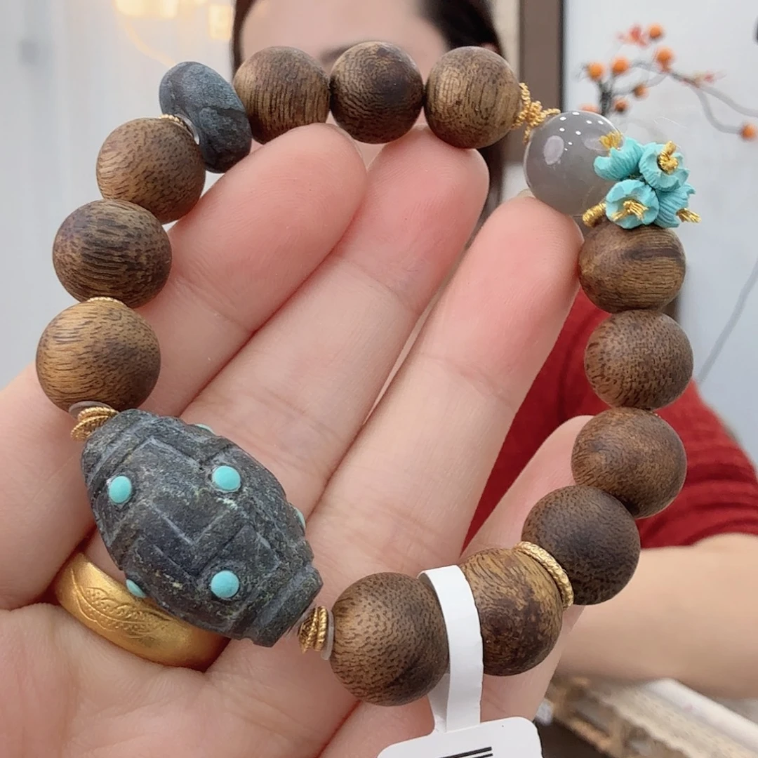 绿松石18K金镶嵌珠宝半成品