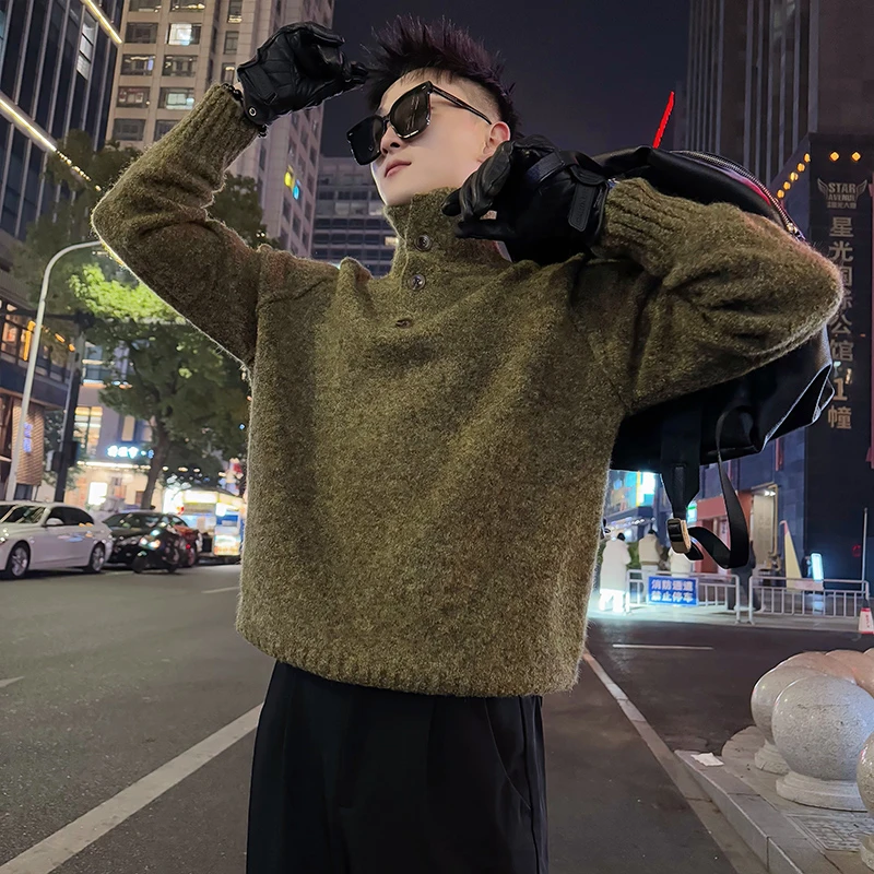 毛衣男士秋冬款2026新款爆款立领针织男装高级感内搭打底线衫外套