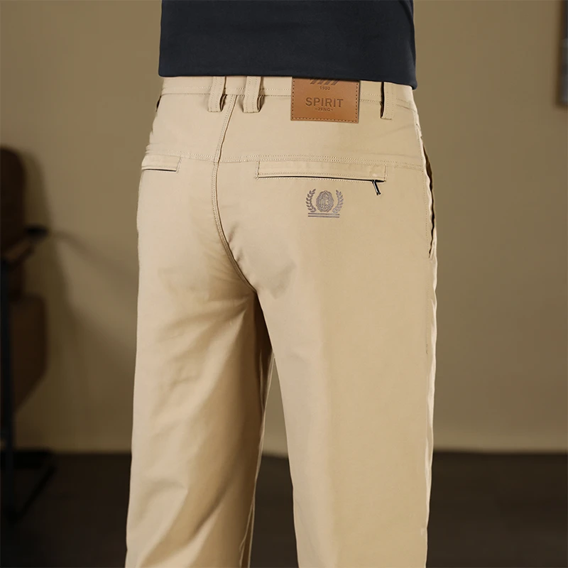ZONGJIE香港高端男款休闲裤2025秋季宽松直筒裤百搭商务弹力长裤