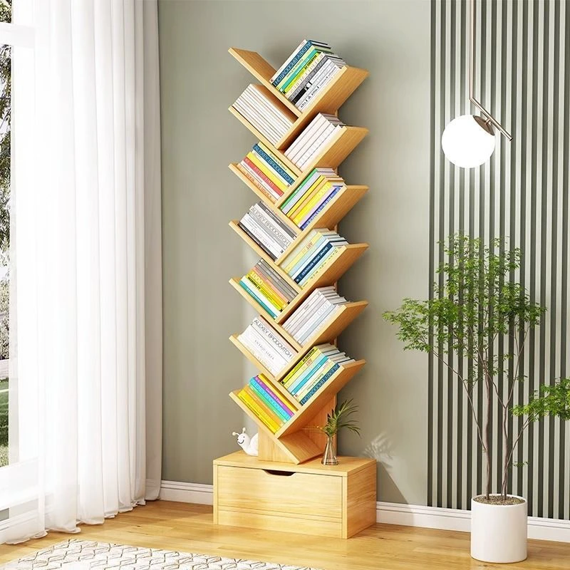 新疆包邮简易树形书架落地置物架家用靠墙创意小书柜客厅多层收纳