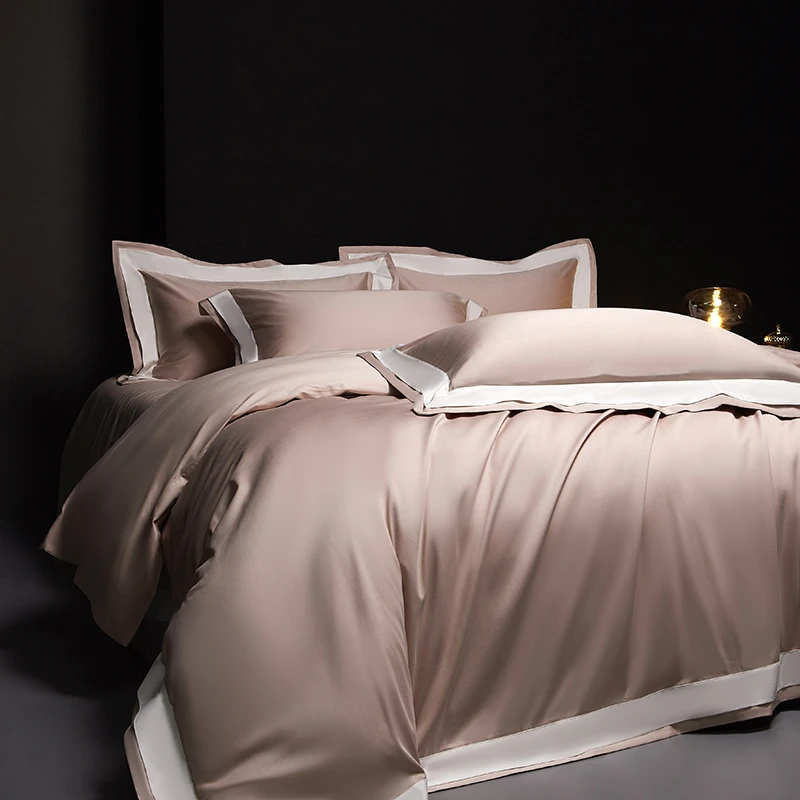 【丝滑棉柔】高端轻奢长绒棉全棉四件套高支高密简约纯色高级感床品