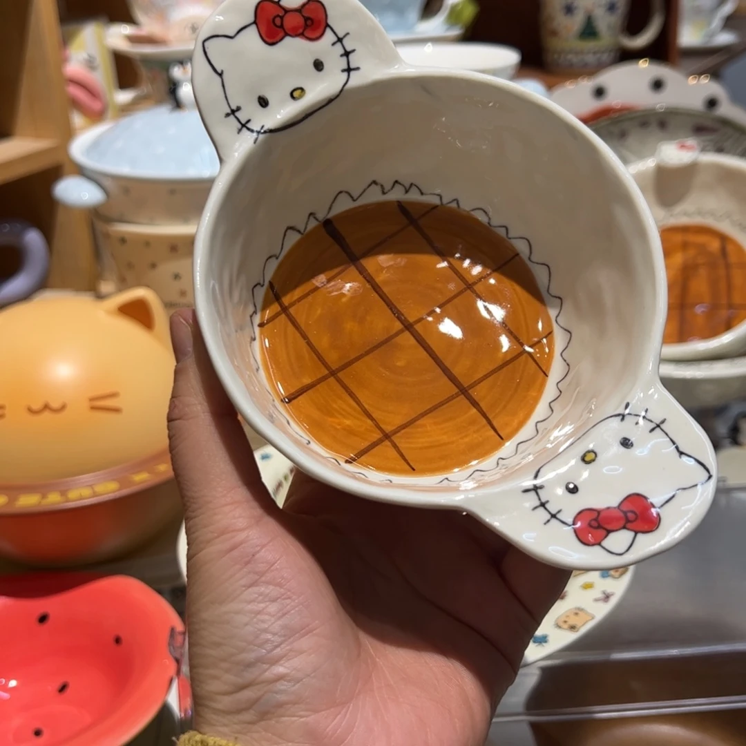 焦糖kt双耳碗陶瓷