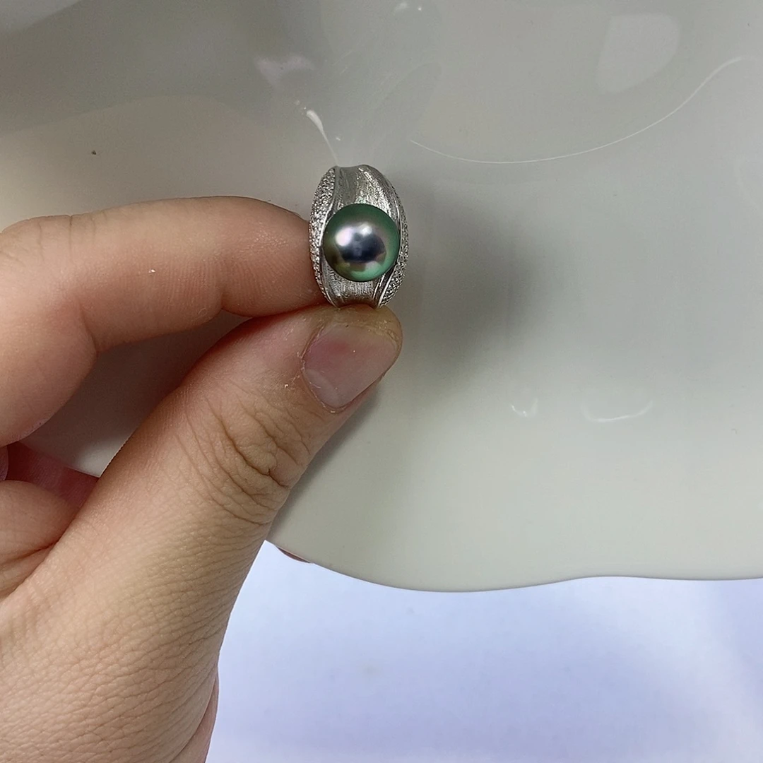 海水珍珠戒指银S925镶嵌