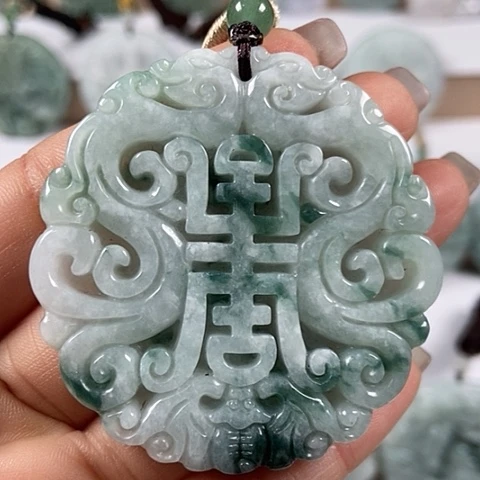 翡翠颈饰未镶嵌仿古龙行天下福利