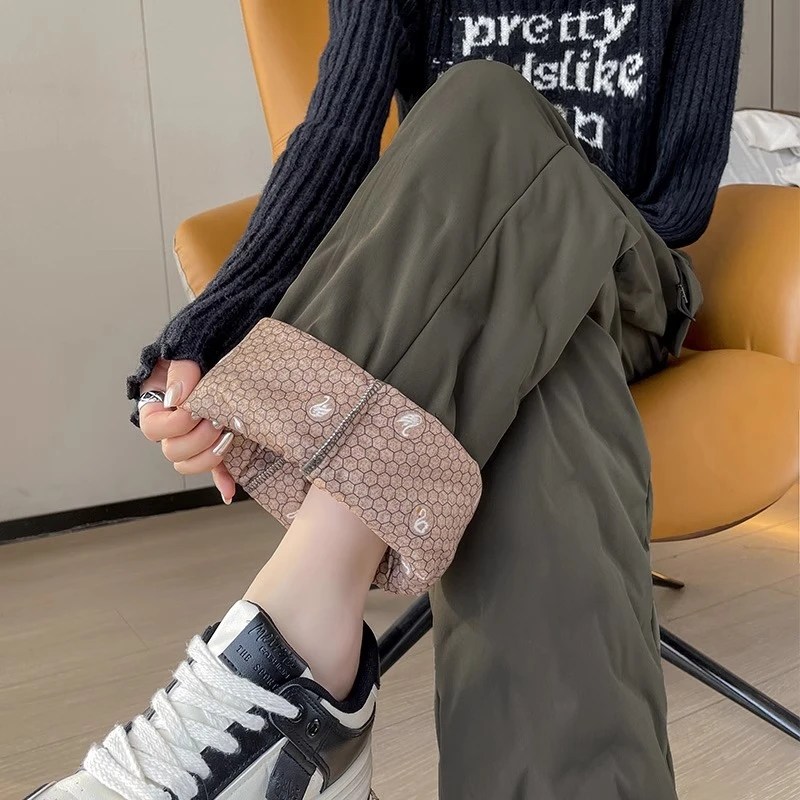 工装羽绒裤女外穿冬季2025新款零下40度防寒时尚哈尔滨东北大棉裤