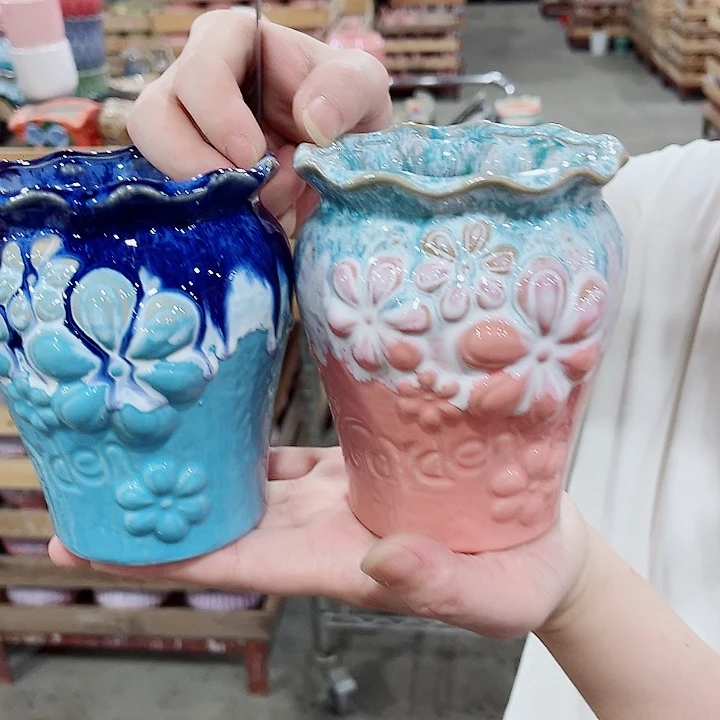 有孔，凑10元包邮陶瓷花盆发货！