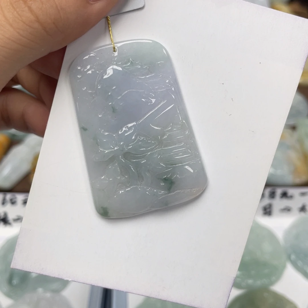 颈饰未镶嵌翡翠翡翠山水牌