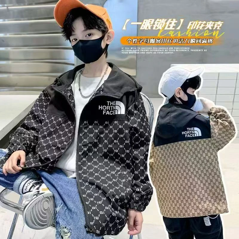 男童春秋款外套2025新款儿童中大童春季个性连帽韩版休闲派克服