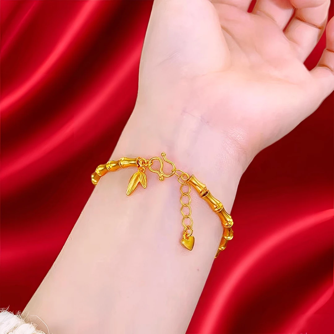 竹节手链 高定精工竹叶节节高女款手链轻奢小众精致手串