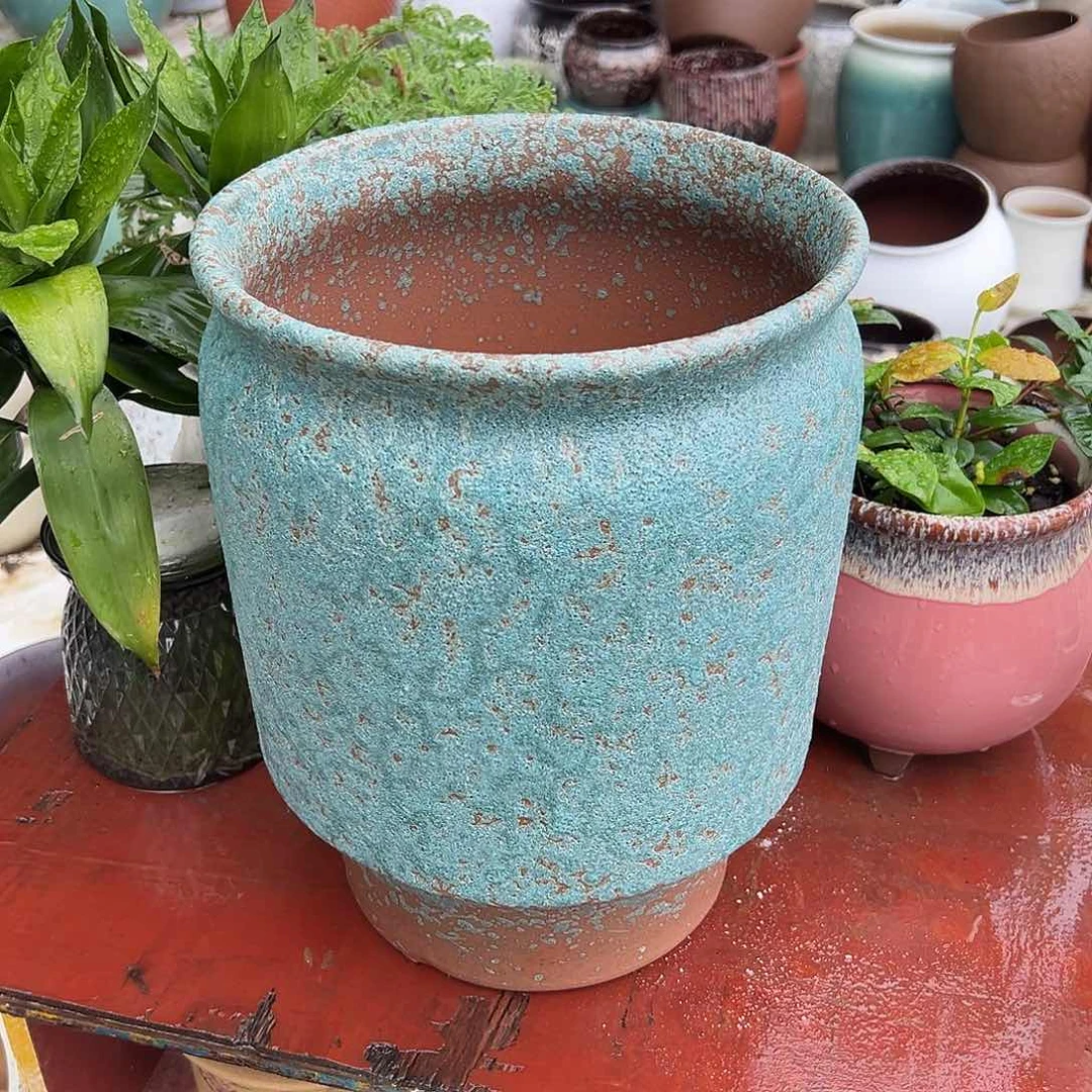 紫砂花盆口24高31一个泡泡直筒