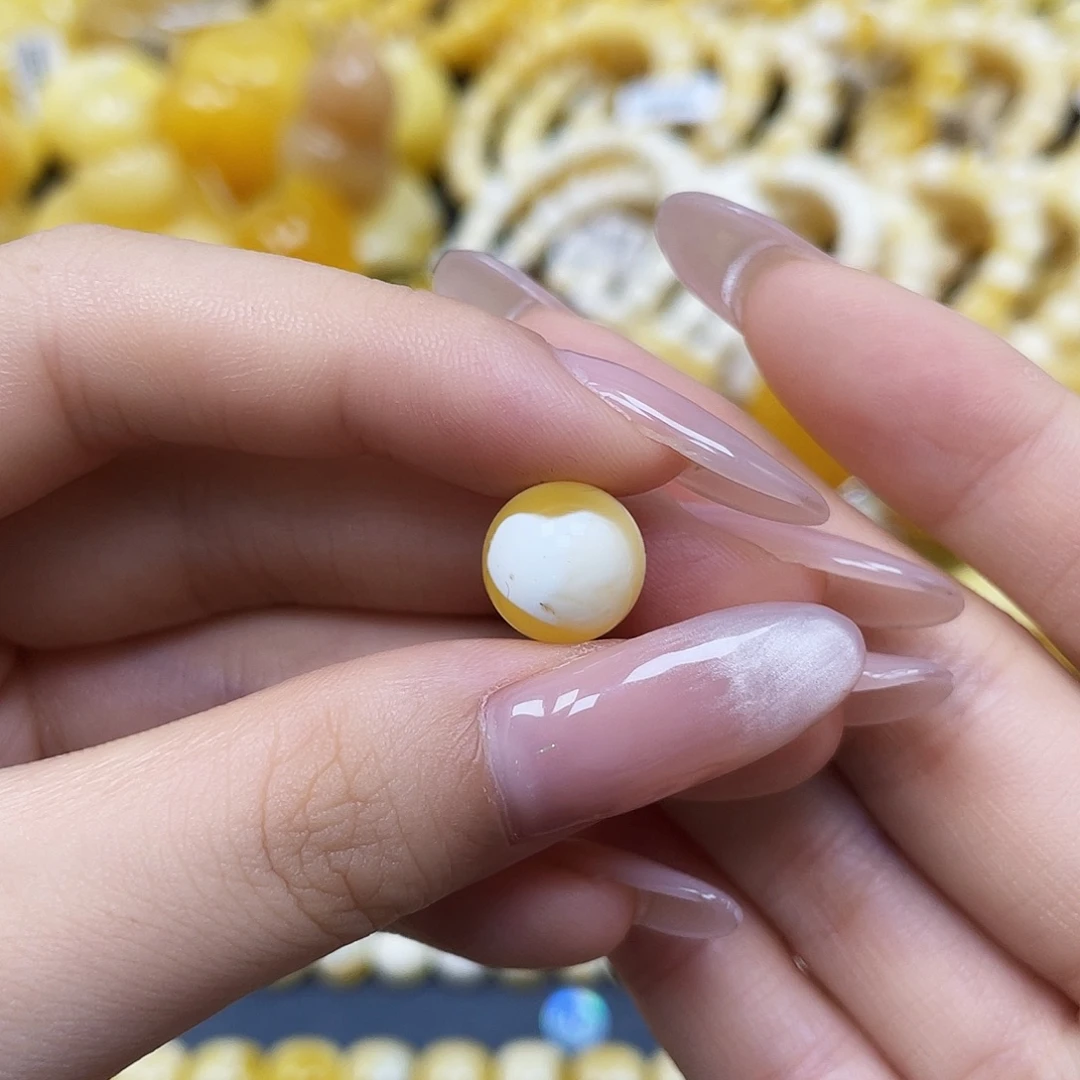 蜜蜡未镶嵌裸石圆珠11mm花粉
