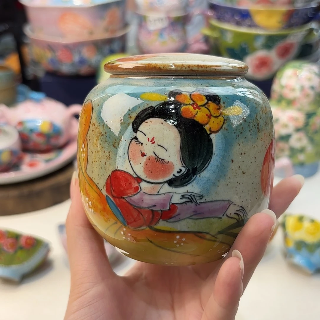 瓷片景德镇手绘高温釉下彩陶瓷茶具