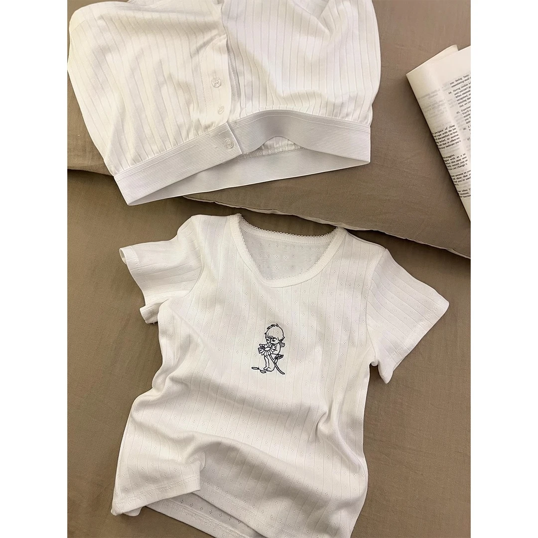 【治愈小天使】可爱短袖睡衣女夏季新款系舒适短裤可外穿套装家居服
