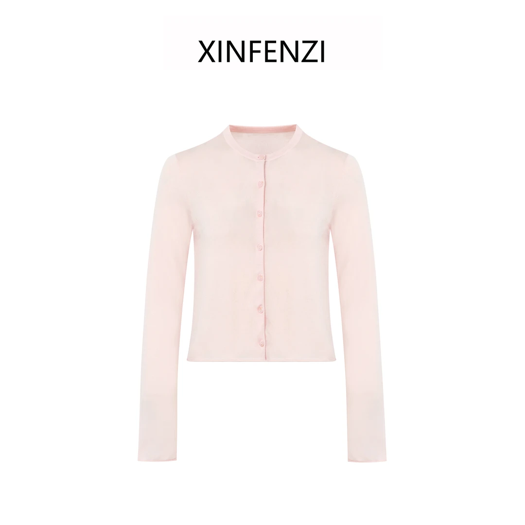 【果冻泡泡】XINFENZI 羊绒三醋酸百搭开衫 35691