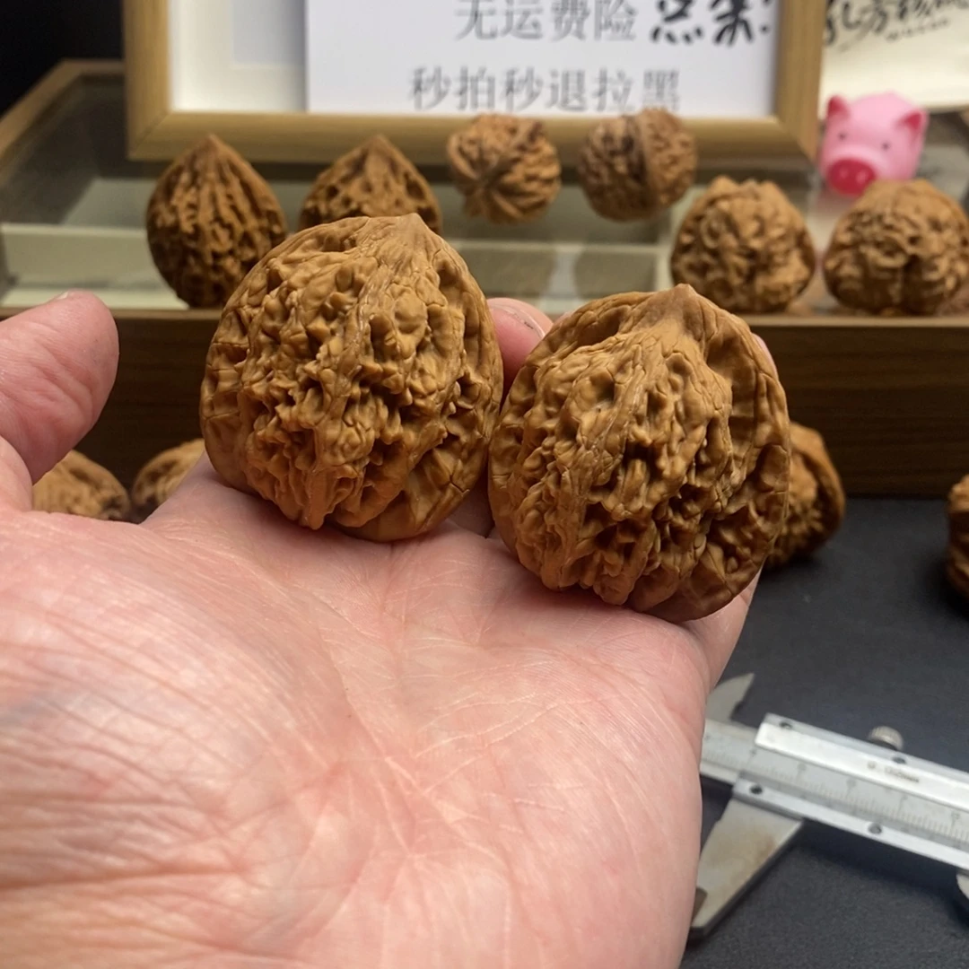翻***星把件文玩核桃虎头