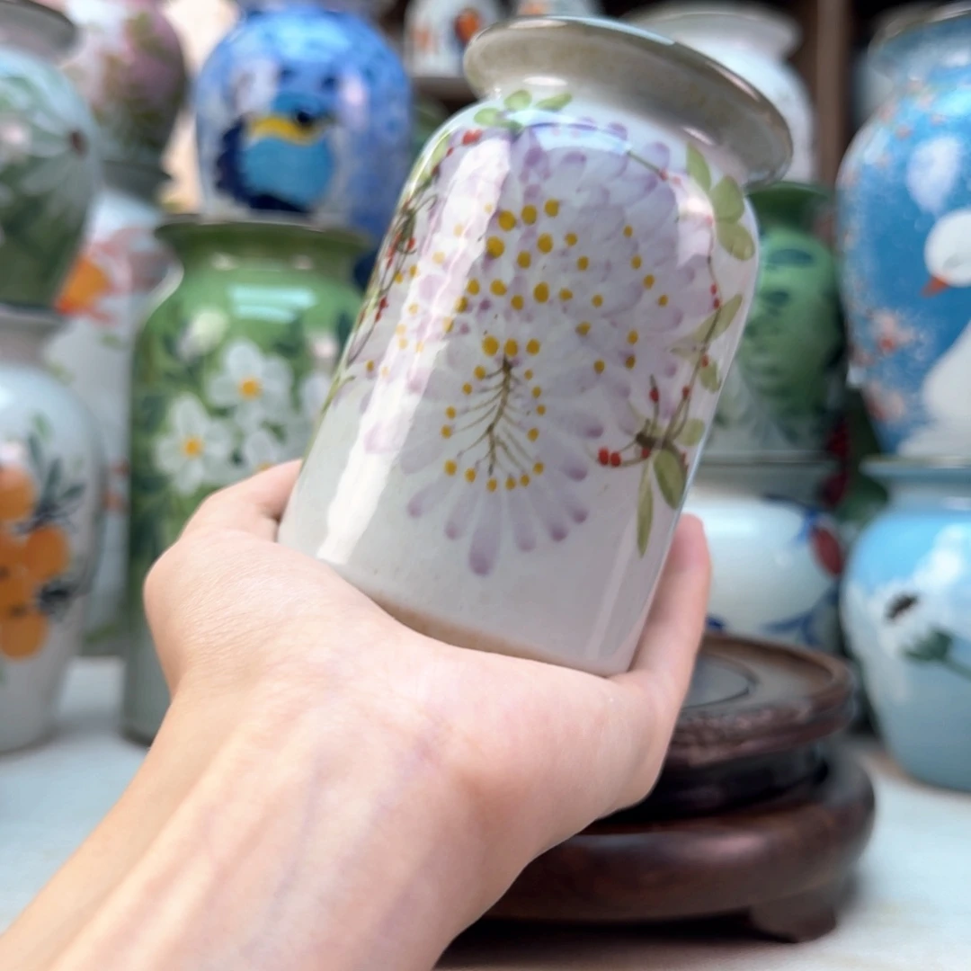 景德镇陶瓷手绘花瓶无孔