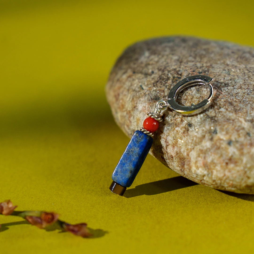 幻渺 925银耳饰 原创设计【星夜】 | 复古显白民族风单只手工银耳坠