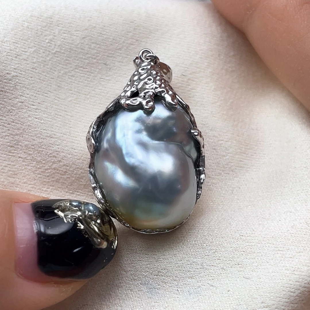 海水珍珠银S925镶嵌颈饰