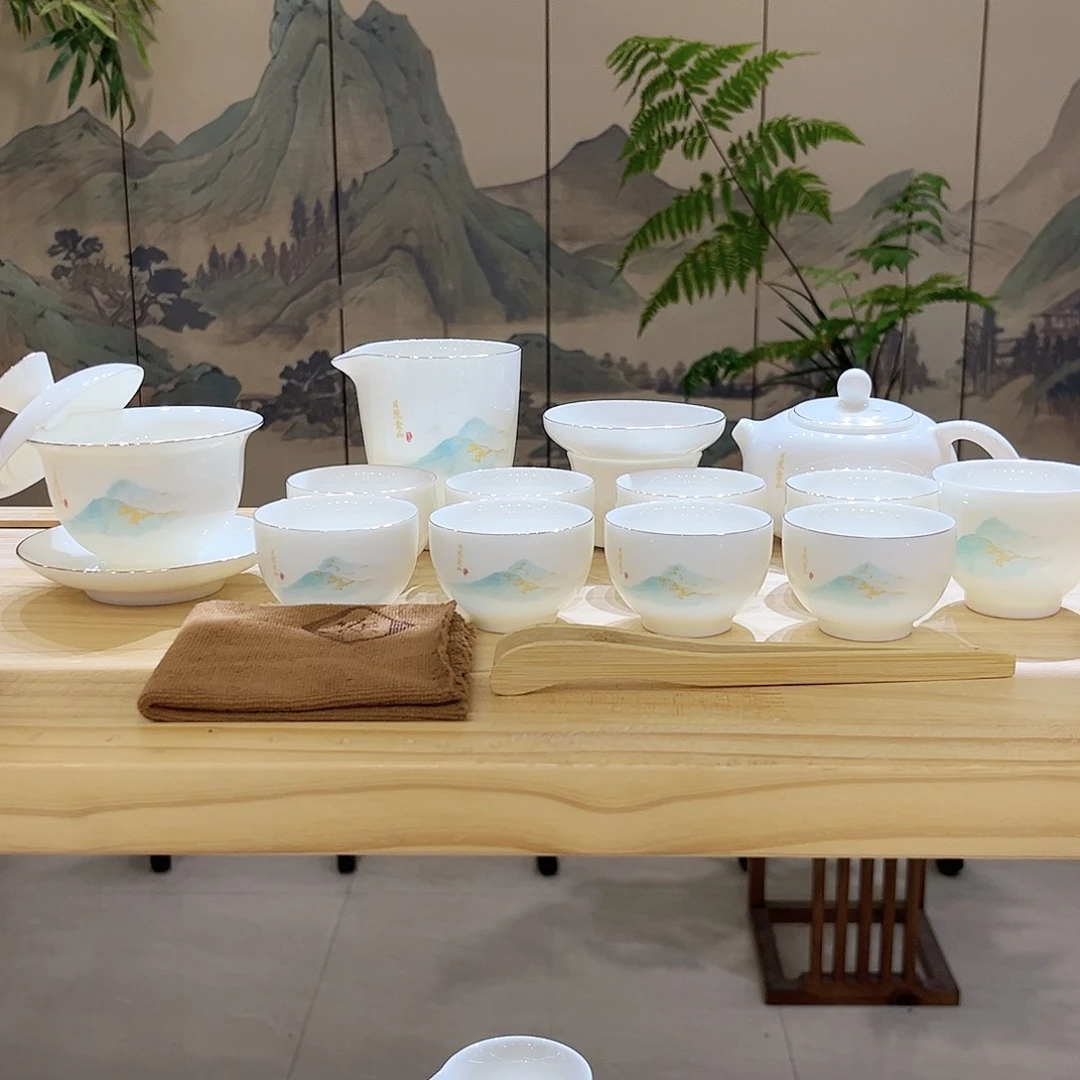 【都彩】日照金山羊脂玉瓷16头