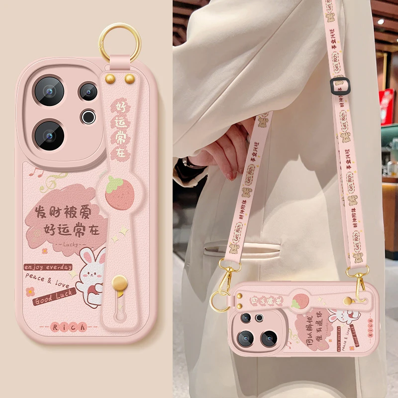 好运常在适用vivos30手机壳新款s30promini腕带小羊皮斜挎保护套