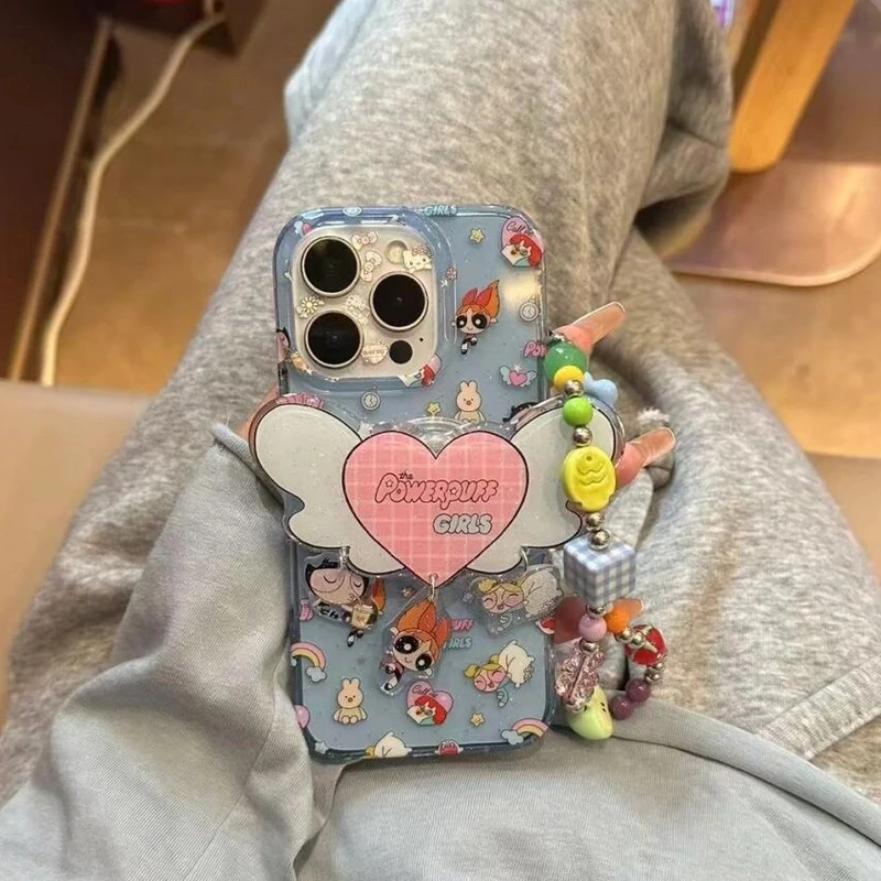 夏日透蓝彩虹飞天小女警手机壳少女