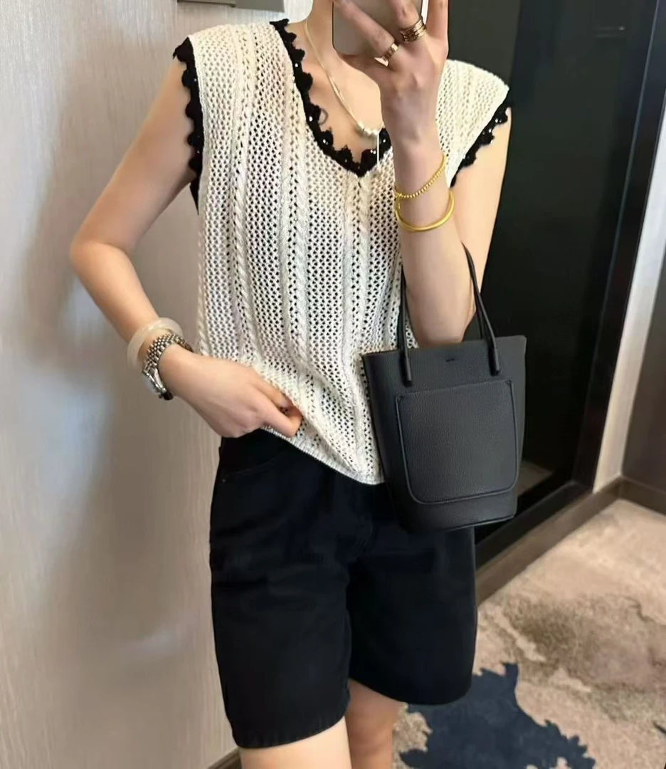 宽松型静奢风通勤常规休闲风背心休闲无袖宽松网红显瘦时尚气质