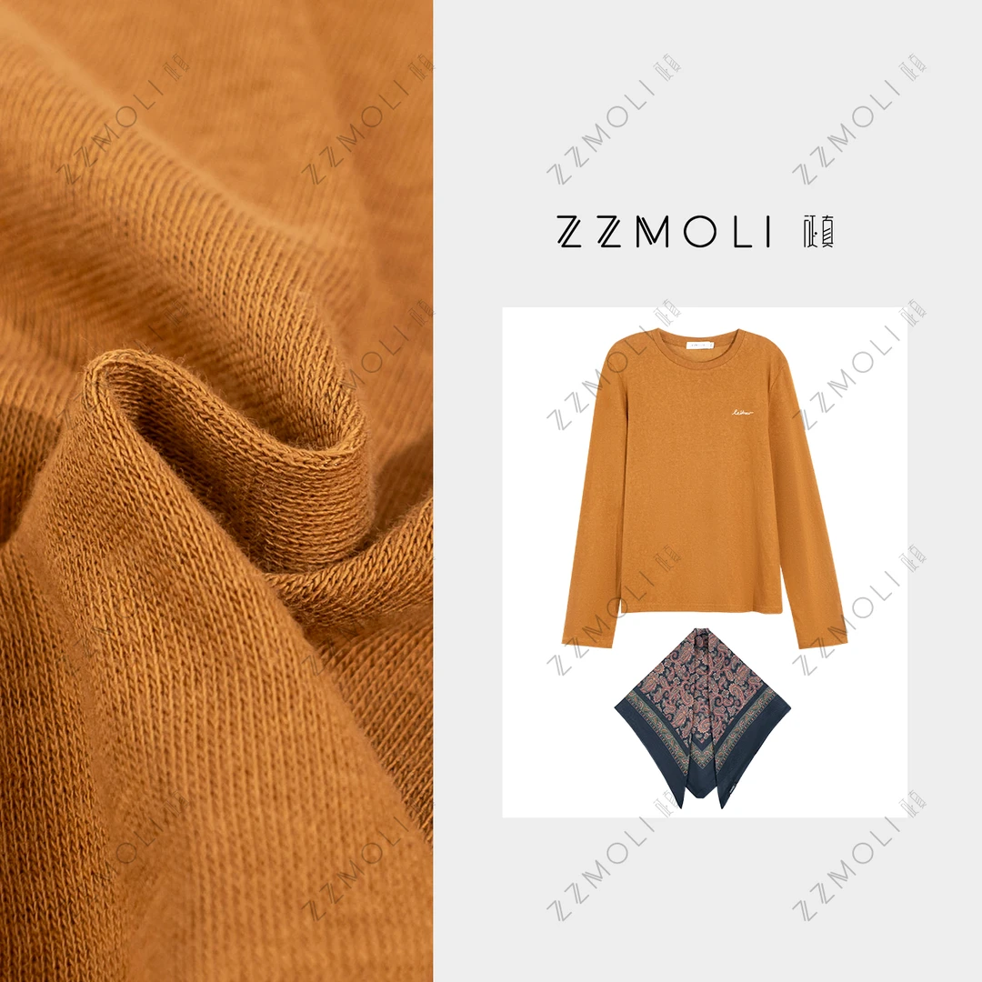 ZZMOLI韩系潮流休闲服宽松刺绣T恤女款长袖百搭套头上衣ZBY90358