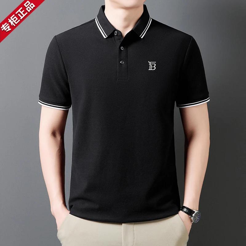 专柜正品巴家英伦高档短袖商务T恤男士夏季新款休闲纯色POLO衫男