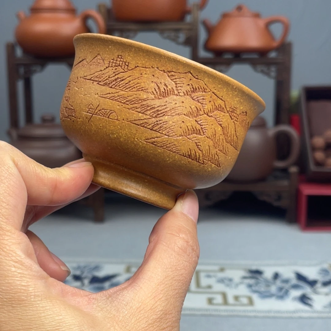 紫砂茶杯梨皮黄段