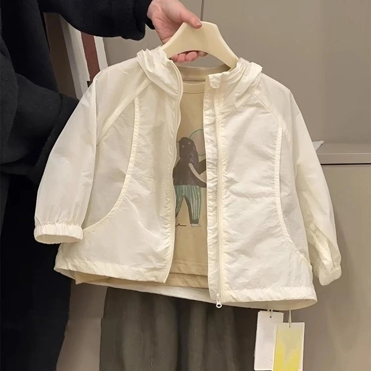 儿童防晒衣夏季2025新款男女宝宝宽松轻薄外套透气上衣连帽防晒服