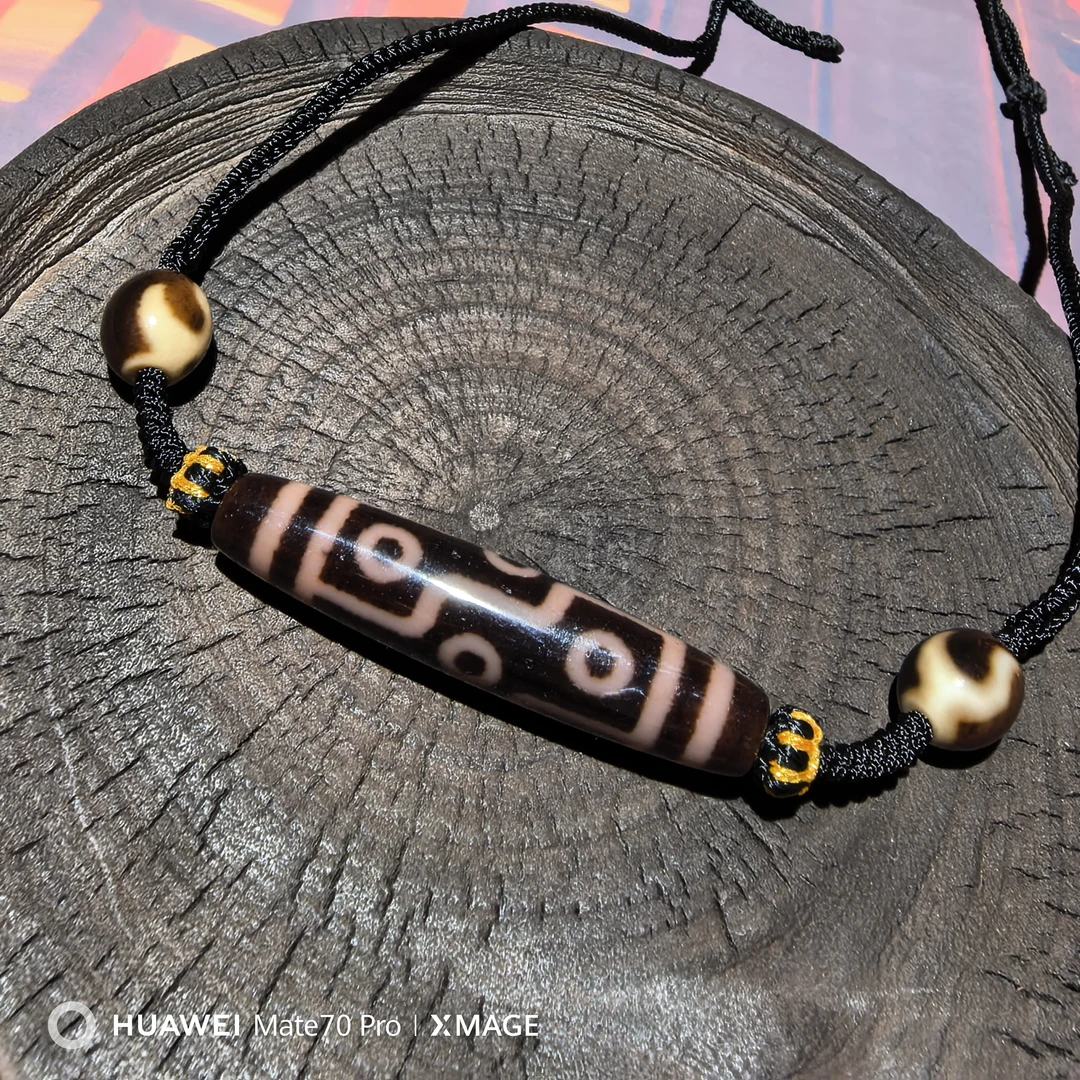 *吉寳【嶟·吉祥】玉化九眼玛瑙天珠锁骨吊坠横竖款男女款多样性发货