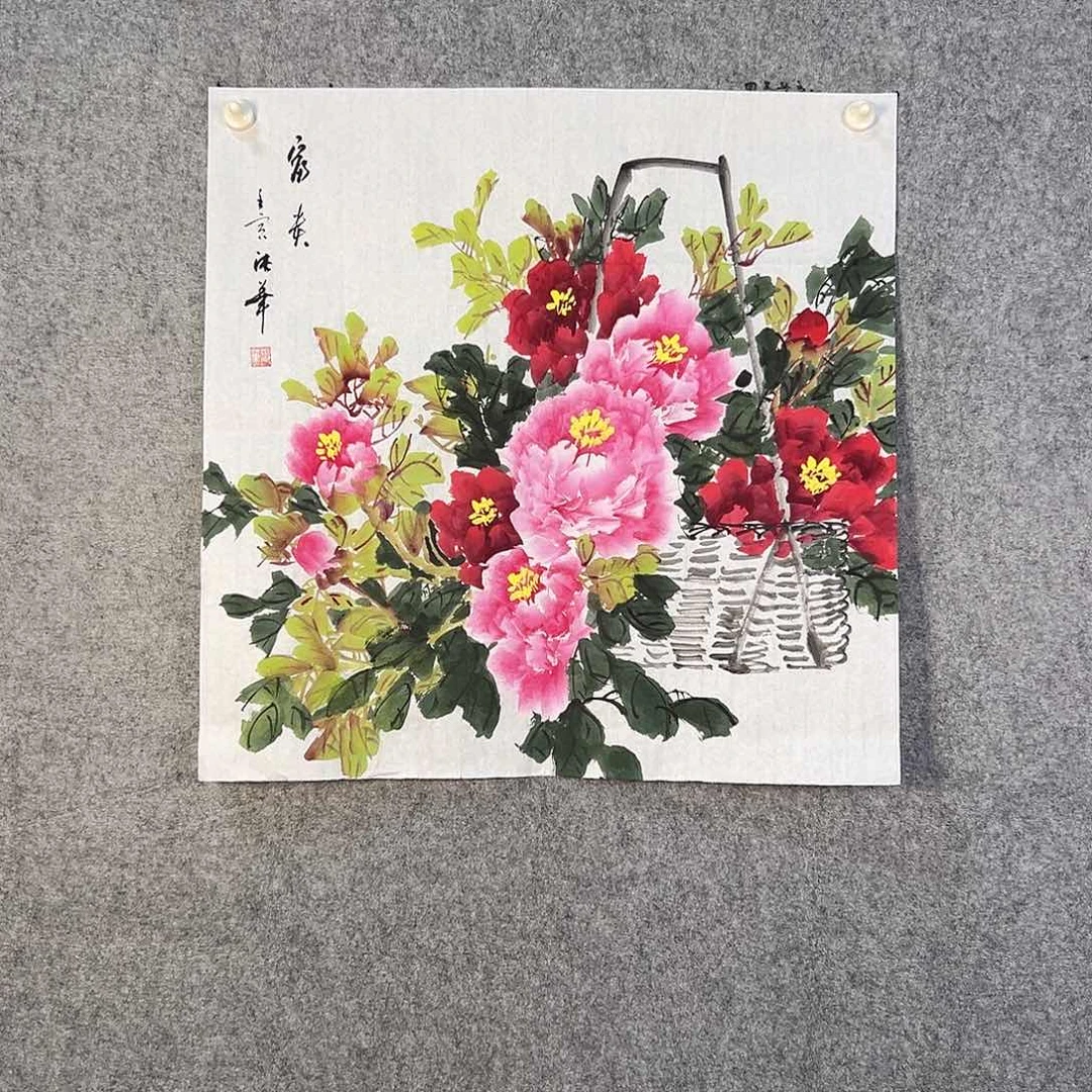 国画118 花鸟在树丛的顶端鸣叫叫声