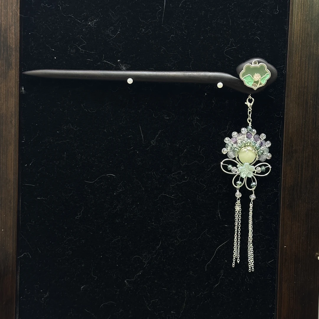 纯天然檀木发簪大刀马旦十八公分双面