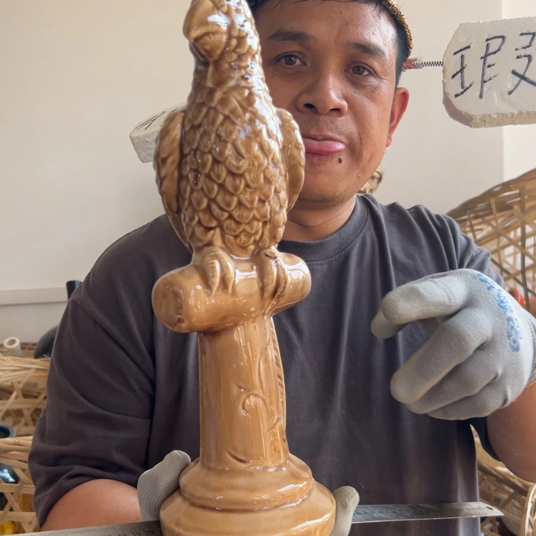 摆件92 号高中低温陶瓷工艺瓶（部分微瑕）