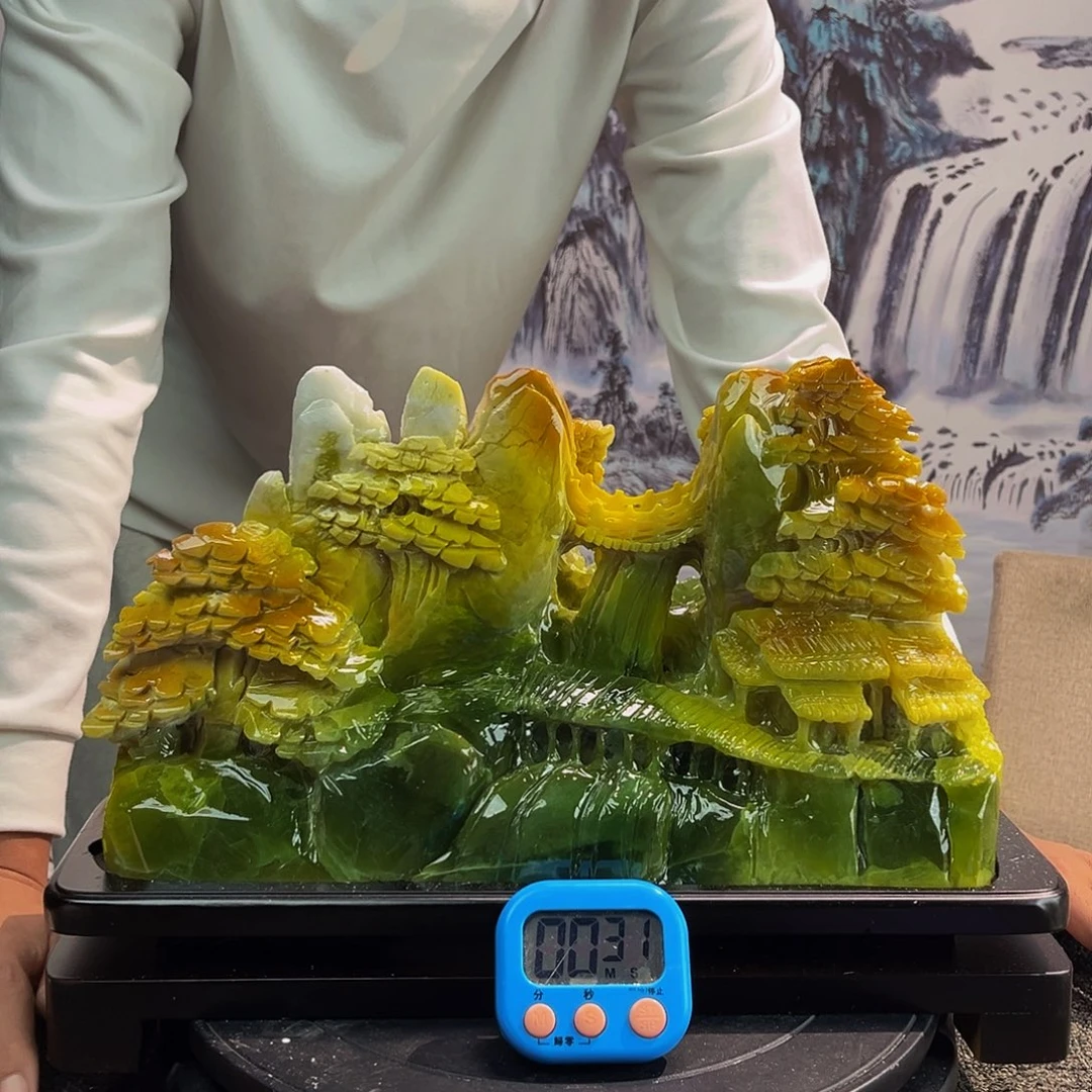 高***人玉玉摆件多色带底座