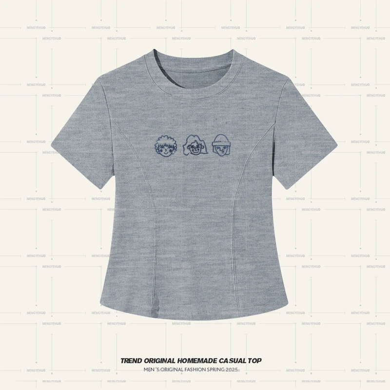 【T恤系列】小头像-限定 燕尾鱼骨正肩短袖 显瘦设计感不规则上衣