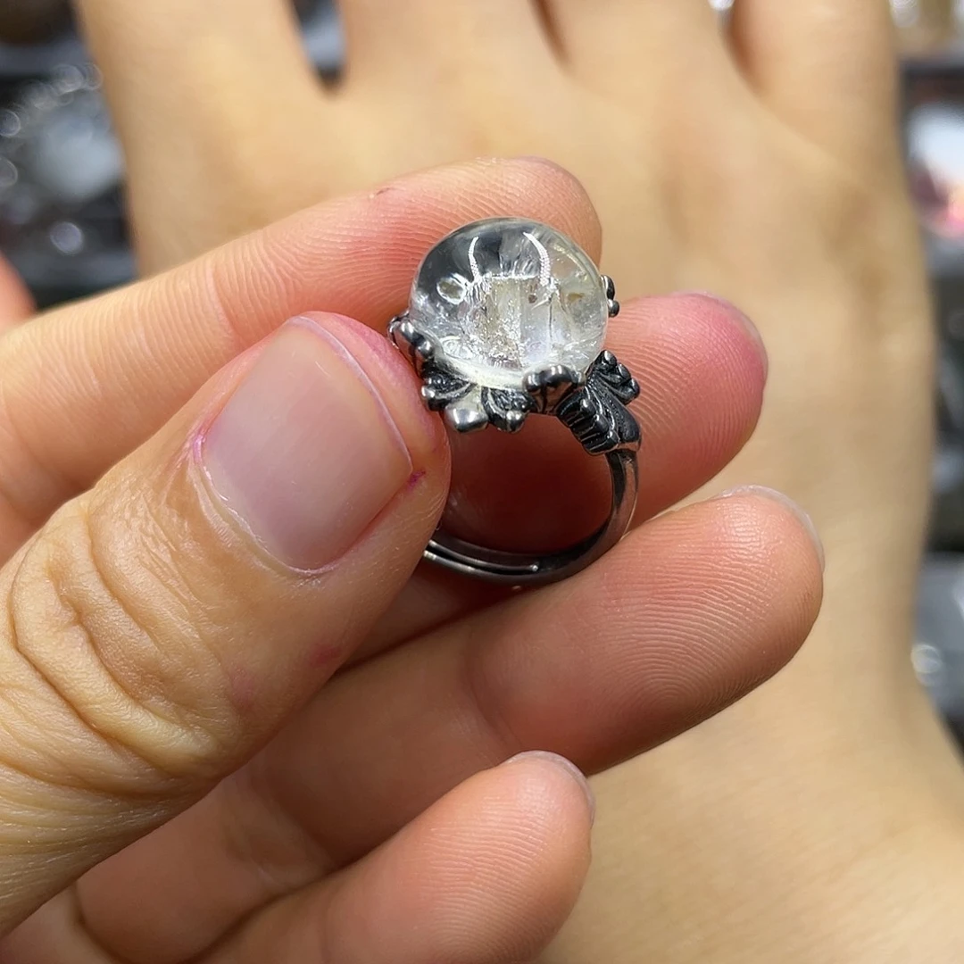 【闪购商品】水晶珠宝半成品银S925镶嵌戒指
