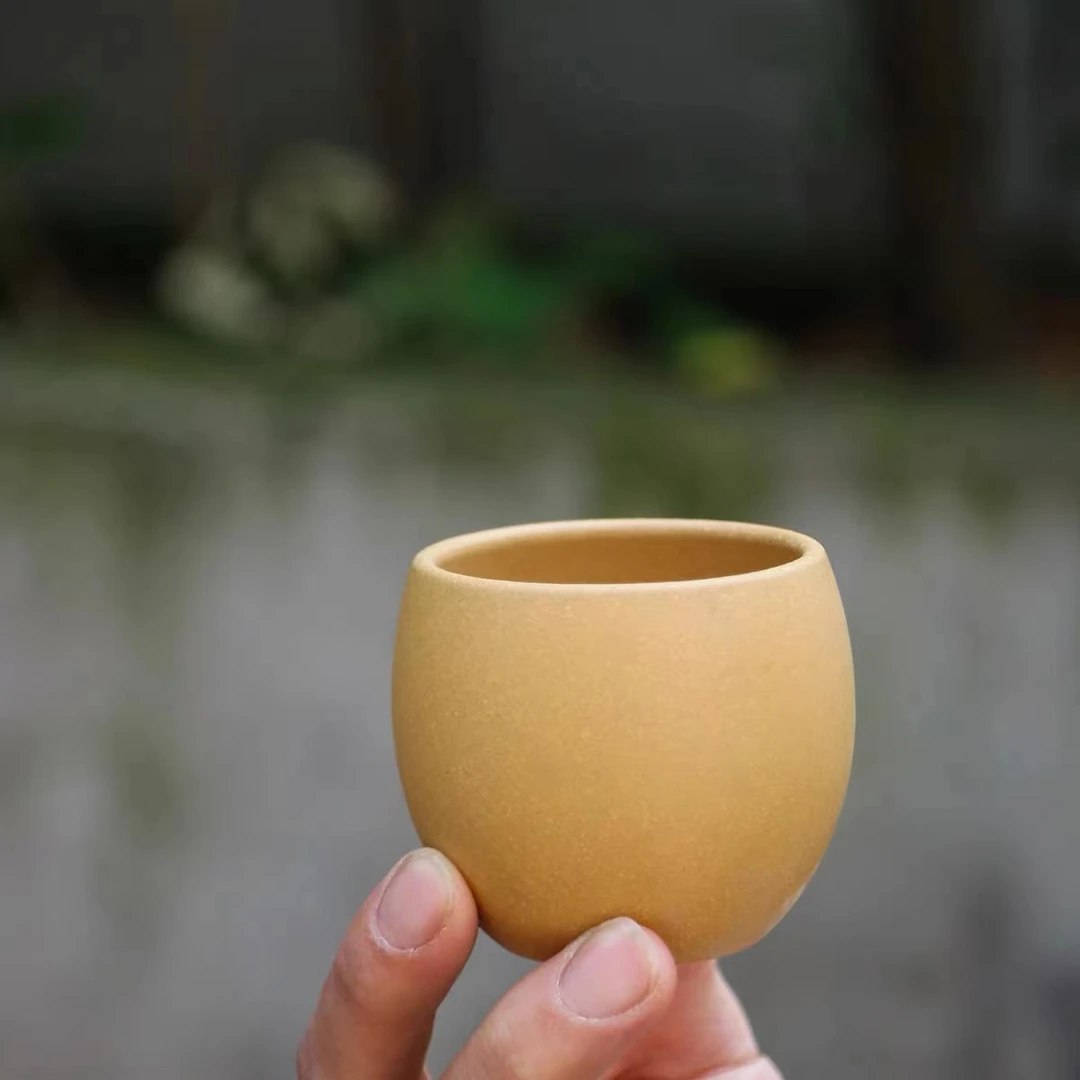 宜兴紫砂壶黄金段泥大肚主人杯