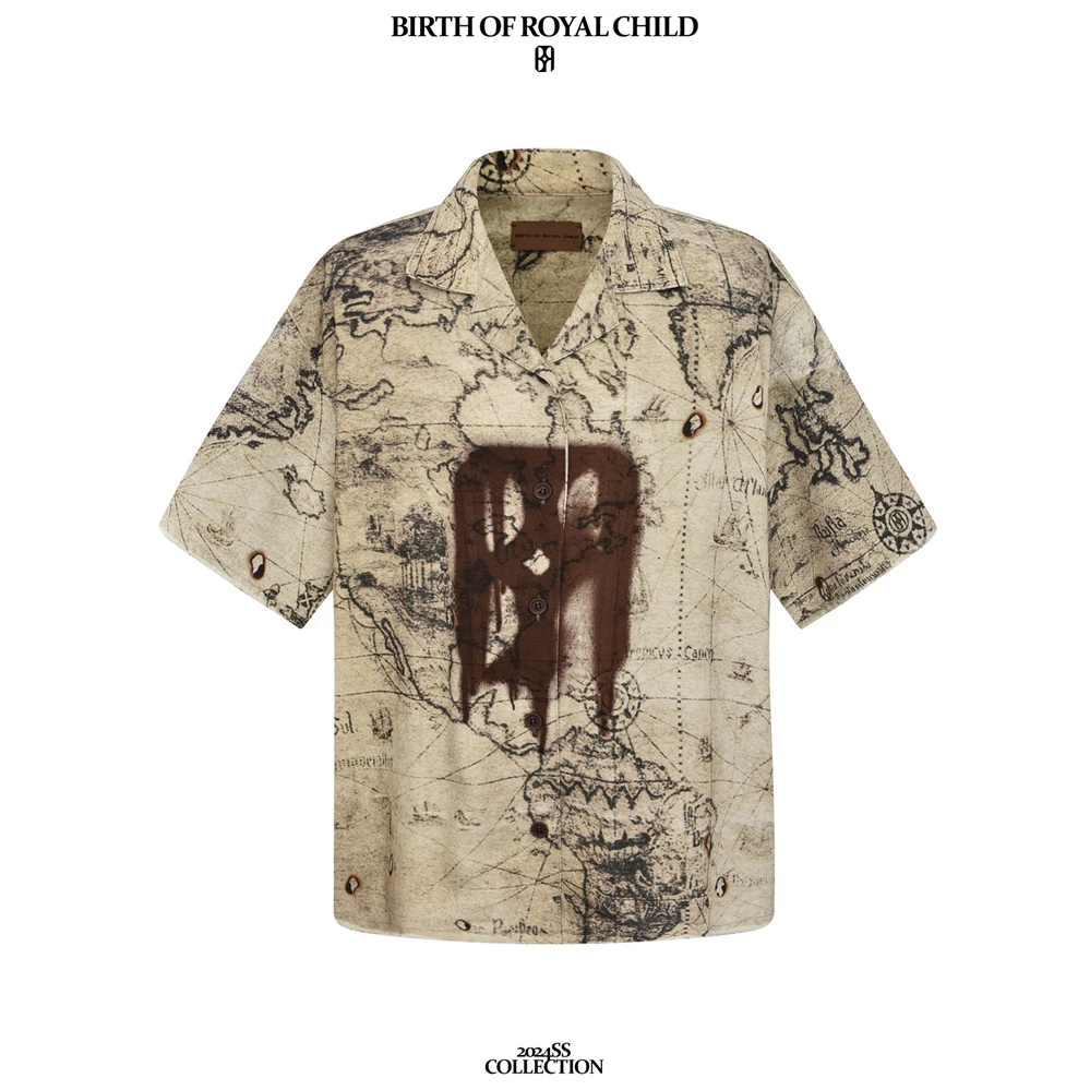 实体现货 Birth Of Royal Child Borc 藏宝图溶解宝石烟渍衬衫