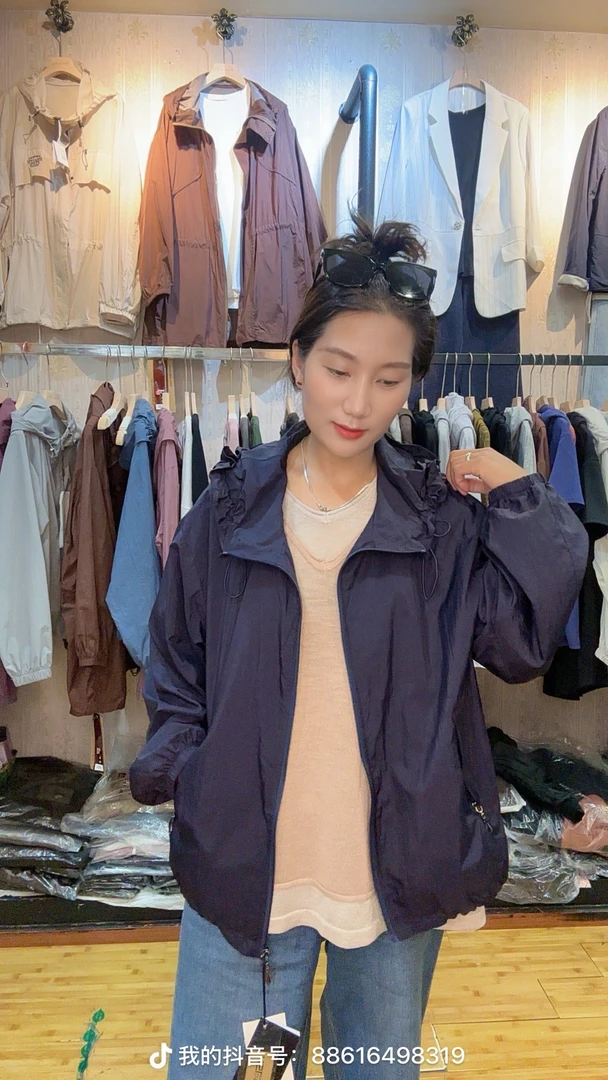 带里布短款防晒夏季纯色拉链薄款短外套百搭女装韩系复古风