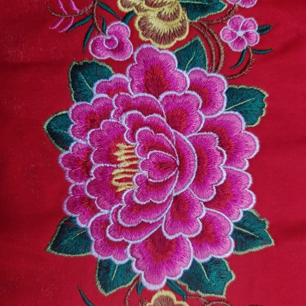 立体牡丹绣花片旗袍刺绣贴花烫花金银绣花演出服装饰